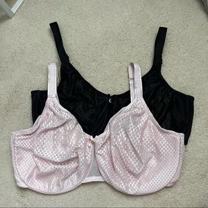 Set of 2 Chantelle Magnifique Nouveau Minimizer Bras Size 38H Pink and Black
